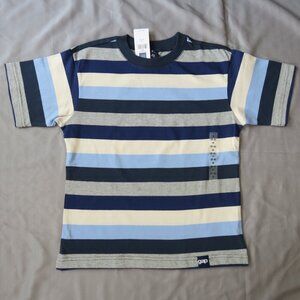 GapKids Boys Gray/Blue/Navy/Cream Striped Shortsleeve T-Shirt Size S 5/6 NWT